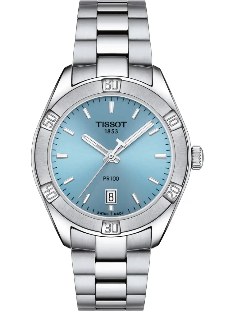 Tissot PR 100 Lady Sport Chic Quarz 36mm Hellblau